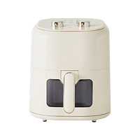 Blest 百乐思 空气炸锅 家用4.5L大容量 可视窗口 双旋钮控时控温 蒸汽嫩炸 电炸锅 奶白色