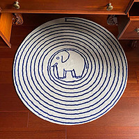Fansaiou 梵赛欧 原创可爱儿童房圆形地毯ins风撸猫感大象卧室床边毯书桌椅子地垫