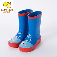 柠檬宝宝 LE021018 儿童雨鞋 蓝色机器人 27码