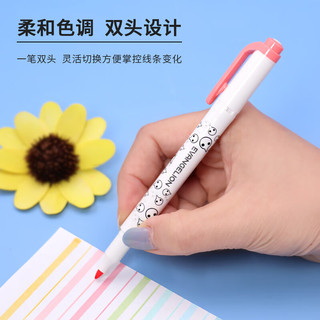ZEBRA 斑马牌 双头柔和荧光笔 斑马限定福音战士单色划线记号笔 学生标记笔 WKT7-EV1 珊瑚粉