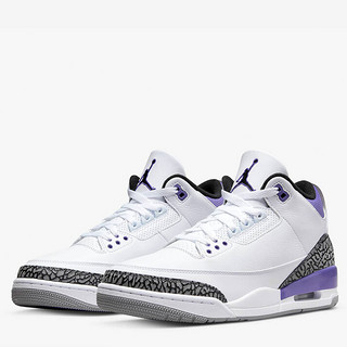 AIR JORDAN 正代系列 Air Jordan 3 Retro 男子篮球鞋 CT8532-105 紫色/白色 40.5