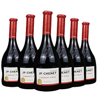 J.P.CHENET 香奈 法国原瓶进口 歪脖子 赤霞珠西拉混酿干红葡萄酒 750ml*6瓶 整箱装