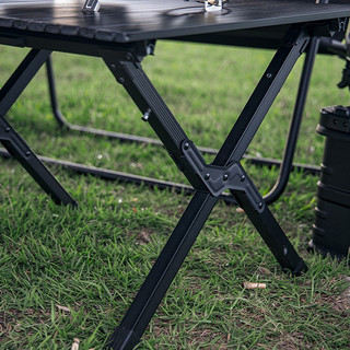 black dog 黑狗户外折叠桌蛋卷桌铝合金野餐露营桌子便携式烧烤装备 加长铝板折叠桌（1.2m*0.6m））