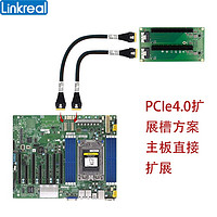 Linkreal 联瑞 主板SFF-8654 8I转出2个PCIe4.0槽 兼容3.0接显卡阵列卡