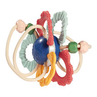 贝恩施婴儿曼哈顿手抓球0-1岁宝宝益智抓握4磨牙胶玩具3到6个月2 牙胶手抓球