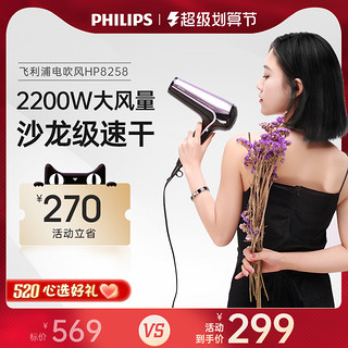 PHILIPS 飞利浦 电吹风机理发店发型师专用大功率冷热风负离子护发家用风筒