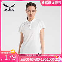 SALEWA 沙乐华 POLO衫女士春夏季新款纯色休闲通勤开襟翻领Polo衫女