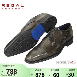 REGAL丽格正装黑男鞋男士德比鞋新郎婚鞋T46B GREY(灰色) 41(255)