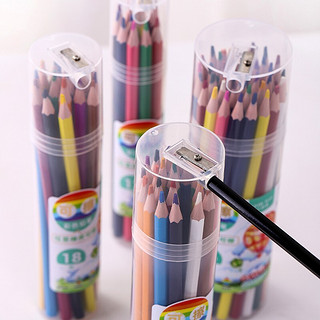 小树苗 QT512422 可擦彩铅六角杆水溶性彩色铅笔 24色