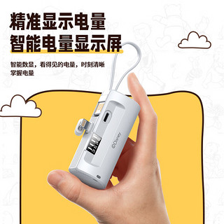 Disney 迪士尼 TY09 移动电源 维尼白色 5000mAh Type-C/USB-A 苹果插口