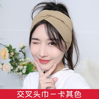 尚舒伴 月子发带网红春秋薄款孕妇头巾产后防风护额夏季产妇帽坐月子帽女 交叉头巾-卡其色 均码