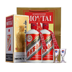moutai 茅台 贵州茅台酒53度飞天茅台500ml 两瓶装 酱香型白酒 送礼