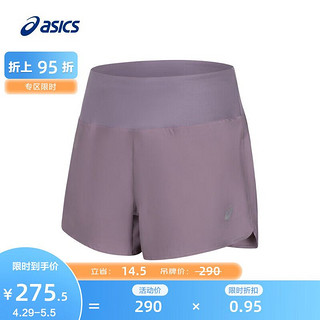 ASICS 亚瑟士 运动短裤女子跑步梭织舒适时尚透气运动裤 2012C627-501 紫灰色 XL