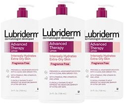 Lubriderm Advanced Therapy 保湿乳液适合超干性皮肤，不油腻配方，24 液量盎司（约680.39g），3 包