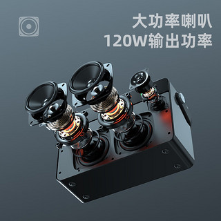 山水（SANSUI）T52音箱低音炮便携式手提家庭ktv迷你音响车载音乐播放器乐器扩音器ktv音响 黑色