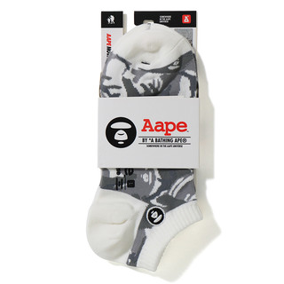 Aape 男装春夏猿颜刺绣小标字母迷彩提花潮流短袜4289XXG