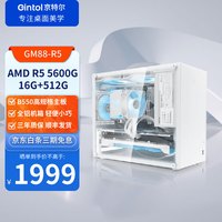 Gintol 京特尔 AMD台式电脑主机R5 5500/5600/5700G无显卡游戏直播准系统迷你DIY创意组装机 配置二:R5 5600G无显卡