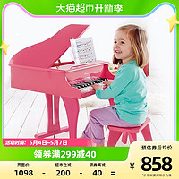 Hape 30键钢琴家用3-10岁宝宝幼儿三角式木质音乐启蒙儿童益智玩具