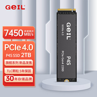 2TB SSD固态硬盘 M.2接口(PCIe 4.0 x4)NVMe SSD游戏高性能版高速7450MB/S P4S系列