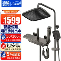 SSWW 浪鲸 淋浴花洒套装恒温花洒枪灰色钢琴按键花洒SKQM600A-GA4-1