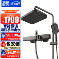 浪鲸(SSWW)恒温花洒套装枪灰色淋浴花洒套装自洁EFT13031-GA