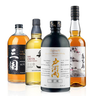 户河内 倾酌 日本精选威士忌4瓶组合套装 三国 户河内 三得利知多 本坊酒酒造鹿儿岛口粮威士忌 进口洋酒