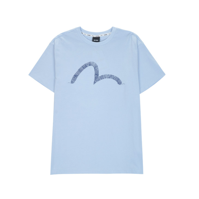 EVISU 惠美寿 国内现货-QD）Evisu 福神 胸前大logo图案宽松短袖T恤 男女同款 蓝色 ET5UTS901SB