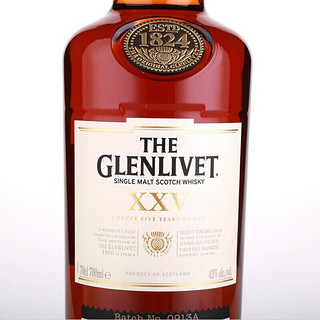 格兰威特 25年 43度 700ml陈酿单一麦芽苏格兰威士忌 礼盒装进口洋酒 Glenlivet