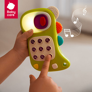 babycare 儿童玩具手机婴儿宝宝趣味电话中英文双语音乐电话玩具青芥绿
