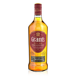 Grant's 格兰 威士忌12年三桶陈酿调配型洋酒苏格兰单一麦芽原装进口海外版烈酒 12年三桶威士忌1L