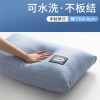MUJI 無印良品 枕头枕芯护颈椎助睡眠男女专用单只装家用高枕宿舍中枕头 高回弹热熔枕蓝色-中枕单只 48*74cm
