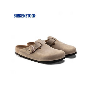 BIRKENSTOCK拖鞋百搭室外拖鞋头层牛皮进口拖鞋Boston系列 棕色窄版1019484 36