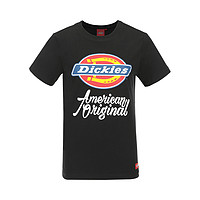 Dickies 帝客 纯棉亲肤 女款黑色舒适百搭大LOGO印花短袖T恤