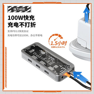 ZNNCO Type-C扩展坞USB-C转HDMI/VGA转换器雷电3 4拓展坞4K分线器网口转接头 10合1丨HDMI+USB+PD+网口+音频+SD 通用苹果电脑MacBook华为小米联想小新笔记