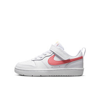 NIKE 耐克 COURT BOROUGH LOW 2 (PSV) 儿童休闲运动鞋 BQ5451-124 白色/珊瑚粉红/激光橙 29.5码