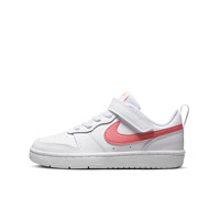 NIKE 耐克 COURT BOROUGH LOW 2 (PSV) 儿童休闲运动鞋 BQ5451-124 白色/珊瑚粉红/激光橙 33.5码