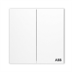 ABB 盈致系列  双开单控开关面板 白色