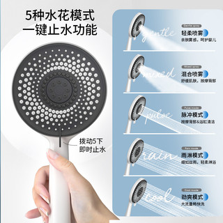 SSWW 浪鲸 浴缸龙头 墙挂式浴缸龙头冷热双控精铜主体大瀑布淋浴花洒套装 双功能浴缸龙头