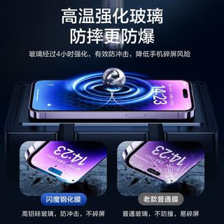  SMARTDEVIL/闪魔 抗蓝光防窥 苹果14pro钢化膜+贴膜