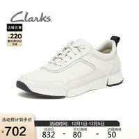 Clarks 其乐 男士经典三瓣鞋系带户外鞋休闲舒适透气运动鞋子男 白色261628707 41