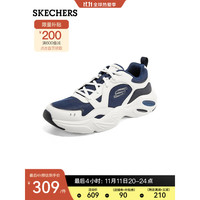 斯凯奇skechers2022新款男子复古百搭经典潮流风格老爹鞋237433 白色/海军蓝色/WNV 39