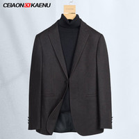 CeiaonKaenu秋冬羊毛休闲西装男外套时尚青年保暖便西上衣男士小西服 军绿 175
