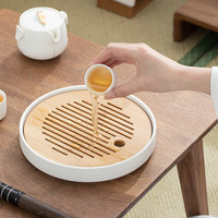 南山先生 水波茶盘 21.2*21.2*3.3cm 禅风白