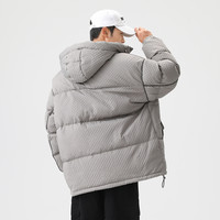 雪中飞 SNOWFLYING 2022秋冬新款男士雅痞潮流宽松舒适连帽短款羽绒服外套
