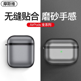 摩斯维 苹果AirPods Pro保护套airpodspro半透明磨砂硅胶无线蓝牙耳机盒软壳