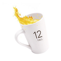 Beisesi 贝瑟斯 陶瓷马克杯办公室水杯茶杯子创意简约咖啡杯白色大容量家用