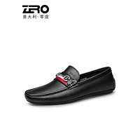 ZERO 零度男士商务休闲皮鞋2023夏季新款真皮乐福鞋男一脚时尚简约