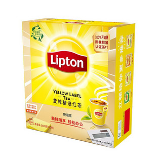 Lipton 红茶叶 奶茶原料 黄牌精选经典 办公室下午茶 袋泡茶 红茶冲饮袋2g*25