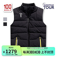 EUROPEAN TOUR 欧巡赛高尔夫服装男装运动马甲冬季运动保暖羽绒马甲外套新款 黑色 L