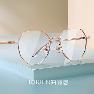 HORIEN 海俪恩 明星同款防蓝光眼镜框女多边形近视眼镜男可配度数N71108